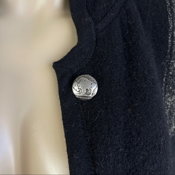 🚫SOLD🚫 Chico’s Southwestern Black Red Aztec Print Buffalo Nickel Buttons Wool - Picture 12 of 16